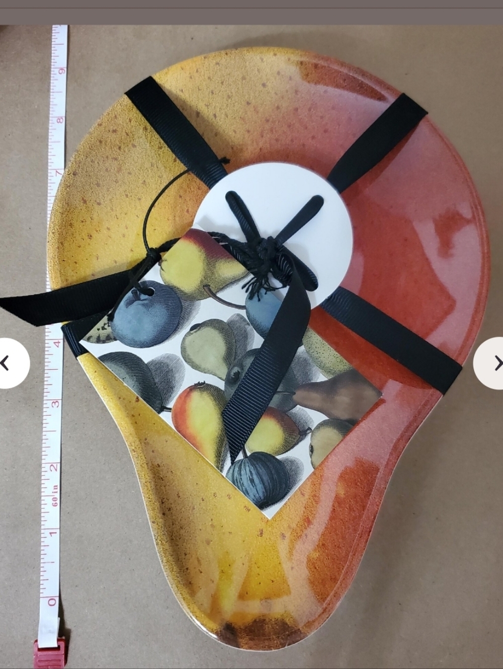 Elegant Red and Yellow Ceramic Plate Set